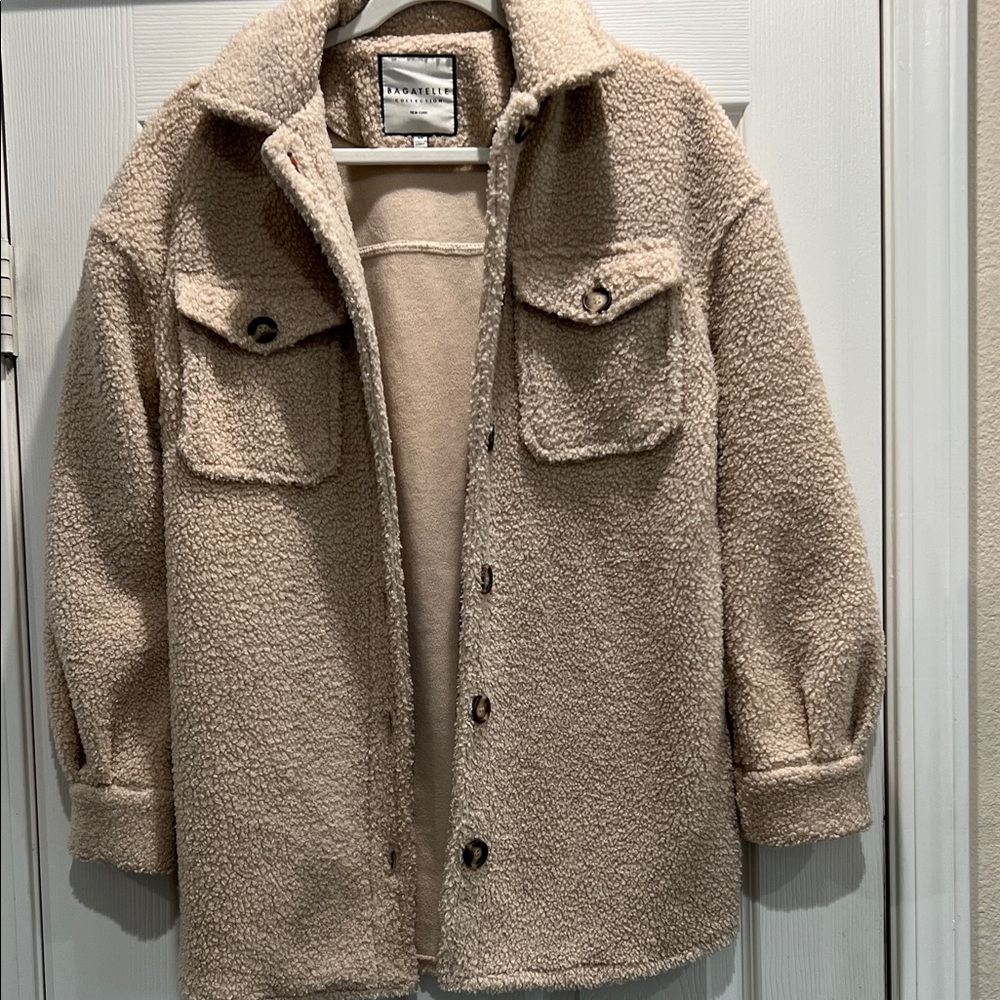 Bagatelle Cream Sherpa Jacket - Picture 7 of 8